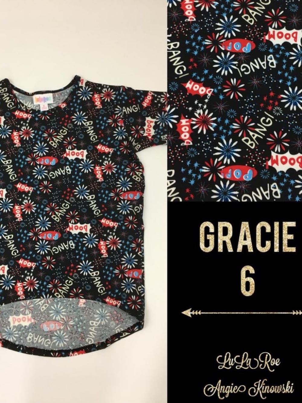 LuLaRoe Kids Gracie Top - 4th of July